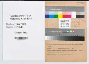 Entnazifizierung Fritz Griese, geb. 02.10.1904 (Schlossermeister)