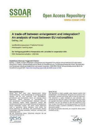 A trade-off between enlargement and integration? An analysis of trust between EU nationalities