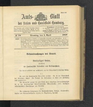 No.79, Dienstag, den 1. April 1919