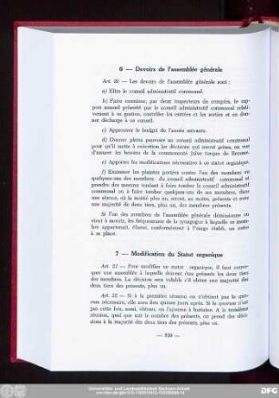 6 — Devoirs de l'assemblée générale