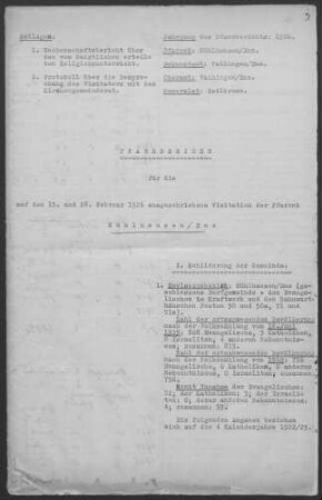 Mühlhausen/Enz: Pfarrbericht 1926