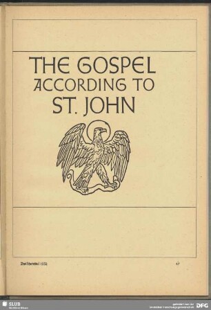 Zwischentitel aus "The Gospel according to St. John"