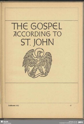 Zwischentitel aus "The Gospel according to St. John"