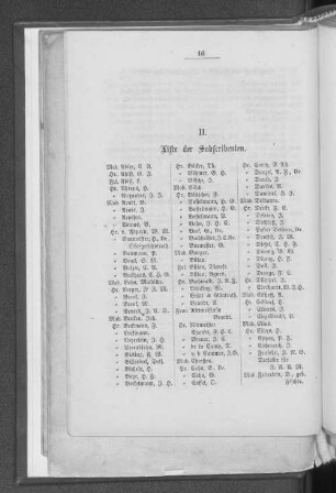 II. Liste der Subscribenten.