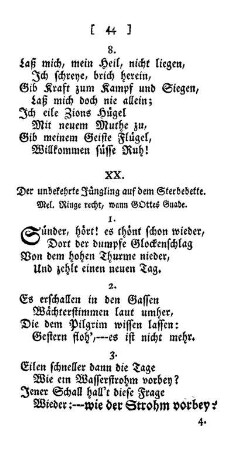 XX. Der unbekehrte Jüngling auf dem Sterbebette