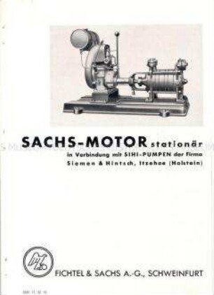 Stationärer Sachs-Motor für Pumpen