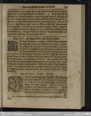 Die XXV. Predigt über das Buch Hiob
