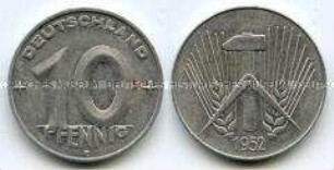 Deutsche Demokratische Republik, 10 Pfennig