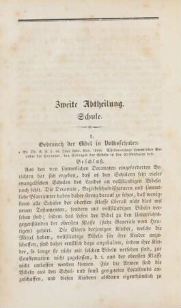 Zweite Abtheilung. Schule