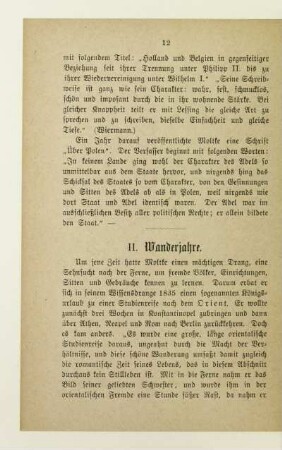 II. Wanderjahre
