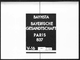 Die Übermittlung eines Briefes des Oberst Vicomte de Noé an die ehemalige Königin Marie von Sizilien