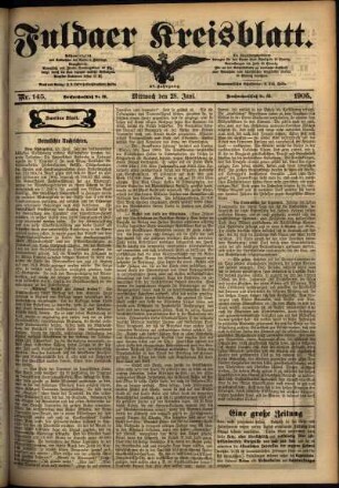 Zweite Ausgabe vom Mittwoch, den 28. Juni 1905.