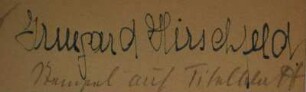 Hirschfeld, Irmgard / Autogramm