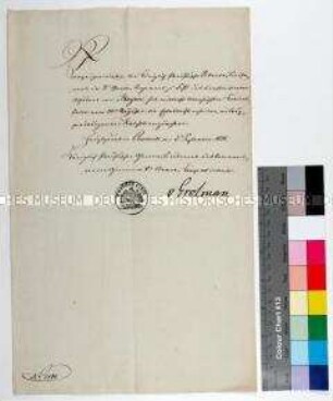 Armeeerlaubnis No. 3799 für Adjutant von Boyen, bei Kalisch den Truppenübungen beizuwohnen