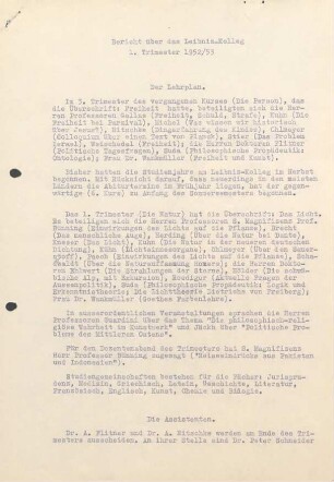 1. Trimester 1952/53