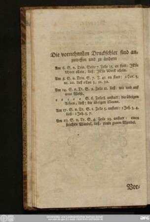 Die vornehmsten Druckfehler sind anzutreffen und zu ändern