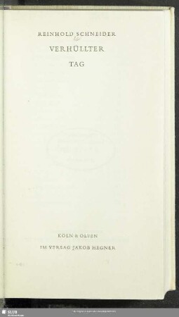 Verhüllter Tag