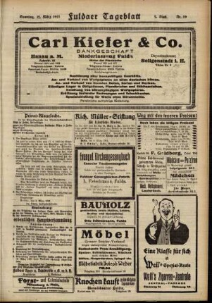 Zweite Ausgabe vom Samstag, den 12. März 1921.