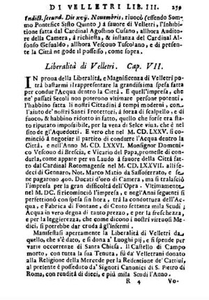 Liberalità di Velletri. Cap. VII.
