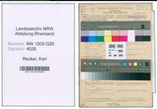 Entnazifizierung Karl Recker , geb. 18.06.1910 (Bahnsekretaer)