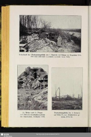 Lt. Weber und Lt. Finger auf Bataillonsbeobachtungsstelle bei Variscourt, Frühjahr 1915