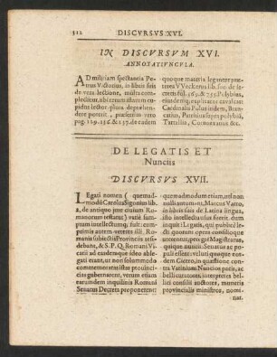 De Legatis Et Nunciis Discursus XVII.