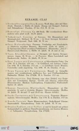 Keramik/Glas (Nr. 1-21)