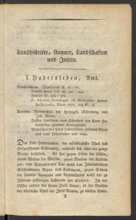 I. Hadersleben, Amt.