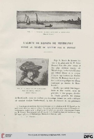 5. Pér. 1.1920: L' album de dessins de Rembrandt donné au musée du Louvre par M. Bonnat