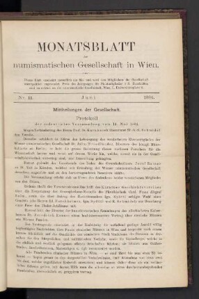 Nr. 11. Juni 1884