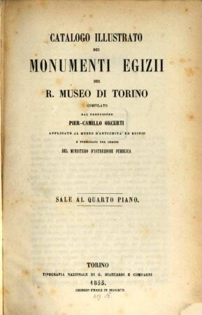 Catalogo illustrato dei Monumenti Egizii del R. Museo di Torino