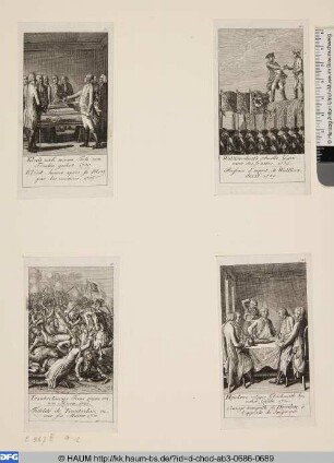 Oben rechts: Wolffersdorfs schnelle Gegenwart des Geistes. 1759.