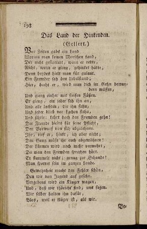 Das Land der Hinkenden. (Gellert.)