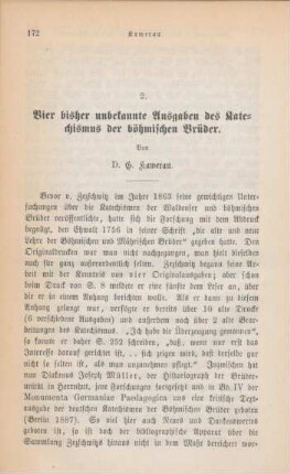 172-179 Vier bisher unbekannte Ausgaben des Katechismus der böhmischen Brüder