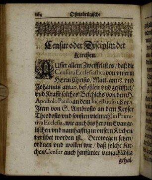 Censur oder Disciplin der Kirchen