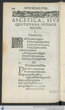 Ascetica, Sive Quotidiana Sponsæ Exertitia