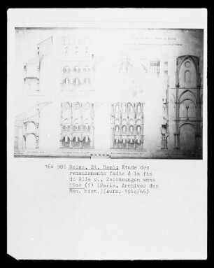 Aufrisse und Querschnitte vom Chor der Kirche Saint-Rémi zu Reims