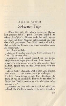 Zehntes Kapitel Schwarze Tage