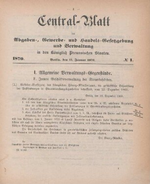 15. Januar-31. December 1870 = No. 1-26