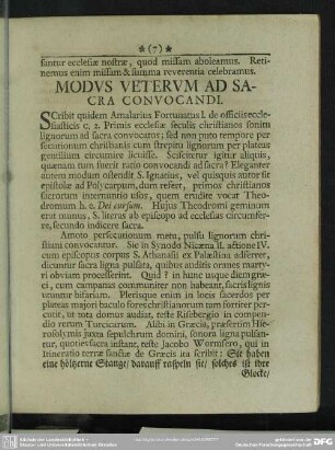 Modus Veterum Ad Sacra Convocandi