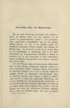 Literarische Lehr- und Wanderjahre