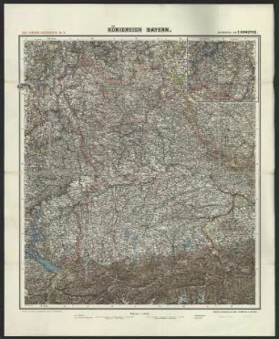Karte vom Königreich Bayern, 1:600 000, Druck, um 1900