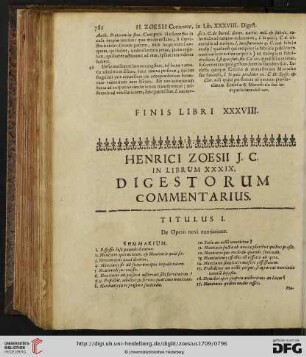 In librum XXXIX.