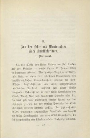 II. Aus den Lehr- und Wanderjahren eines Kunsthistorikers