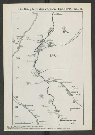 Skizze 10. Die Kämpfe in den Vogesen. Ende 1915.