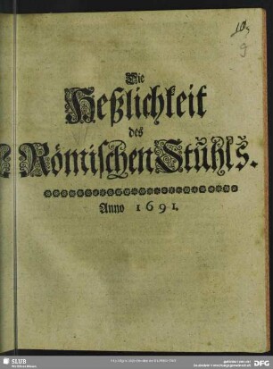Die Heßlichkeit des Römischen Stuhls