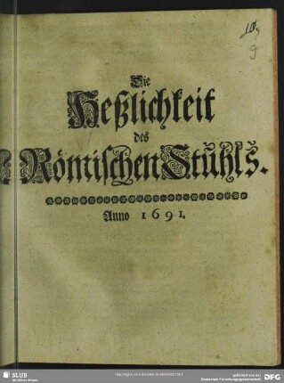 Die Heßlichkeit des Römischen Stuhls