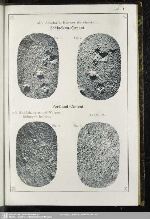 Mit Aetzkalk-Körner durchsetzten Schlacken-Cement. Portland-Cement