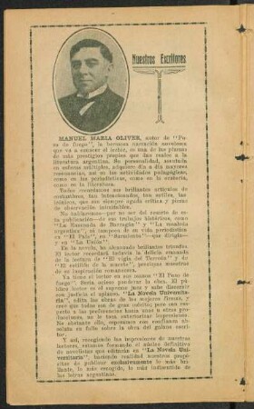 Nuestros escritores - Manuel María Oliver
