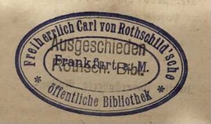 Freiherrlich Carl von Rothschild'sche Öffentliche Bibliothek / Stempel